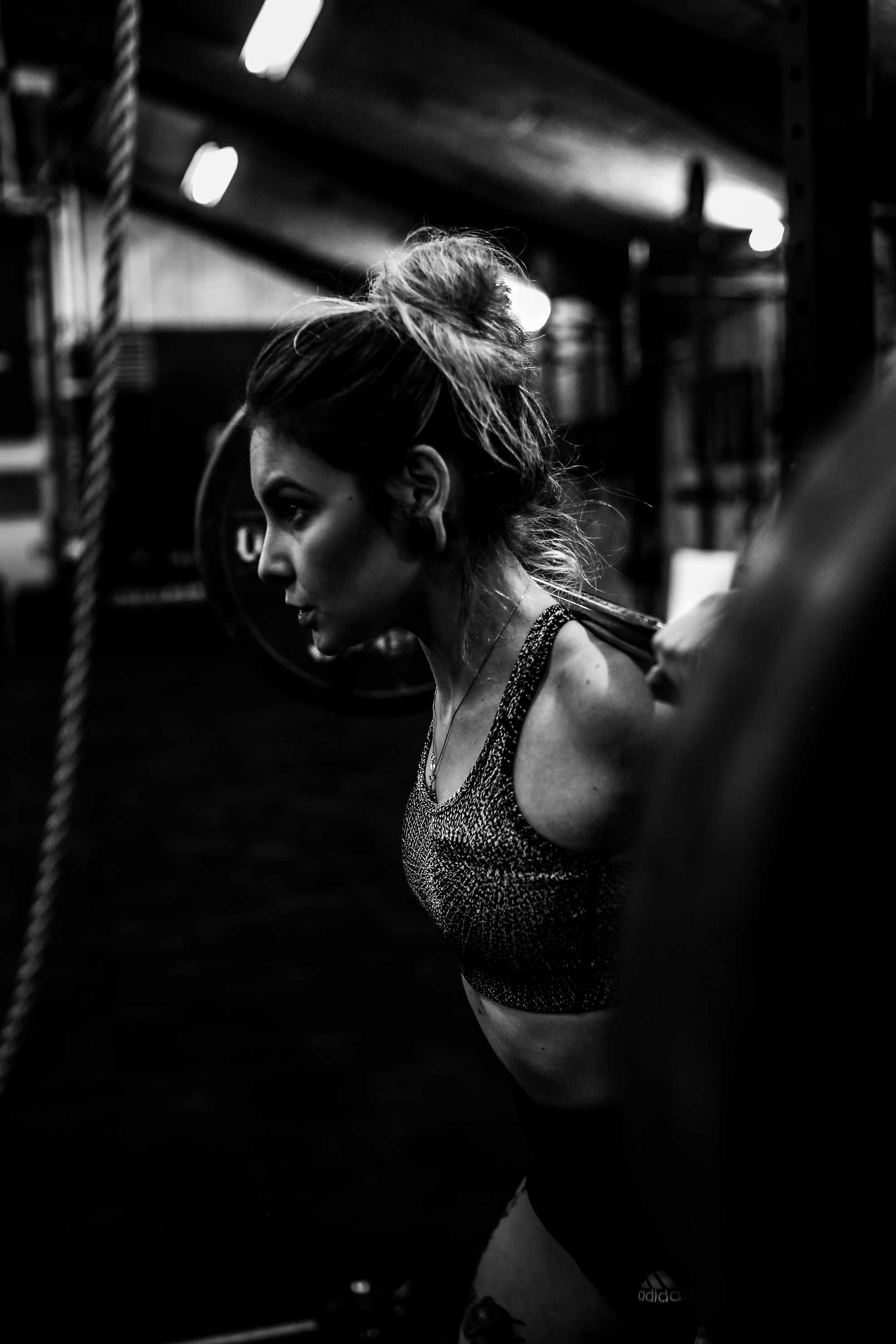 Woman with dumbbells